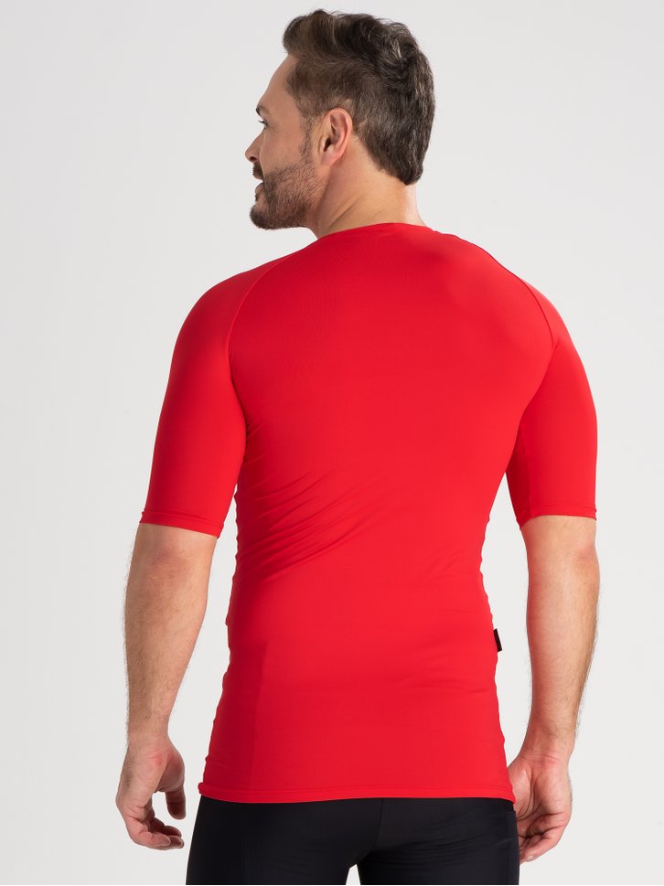 camisa masculina poliamida vermelho golden savancini f135 costas