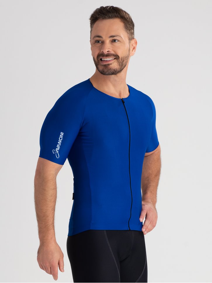 camisa ciclismo masculina fit savancini pro azul 4110 lat