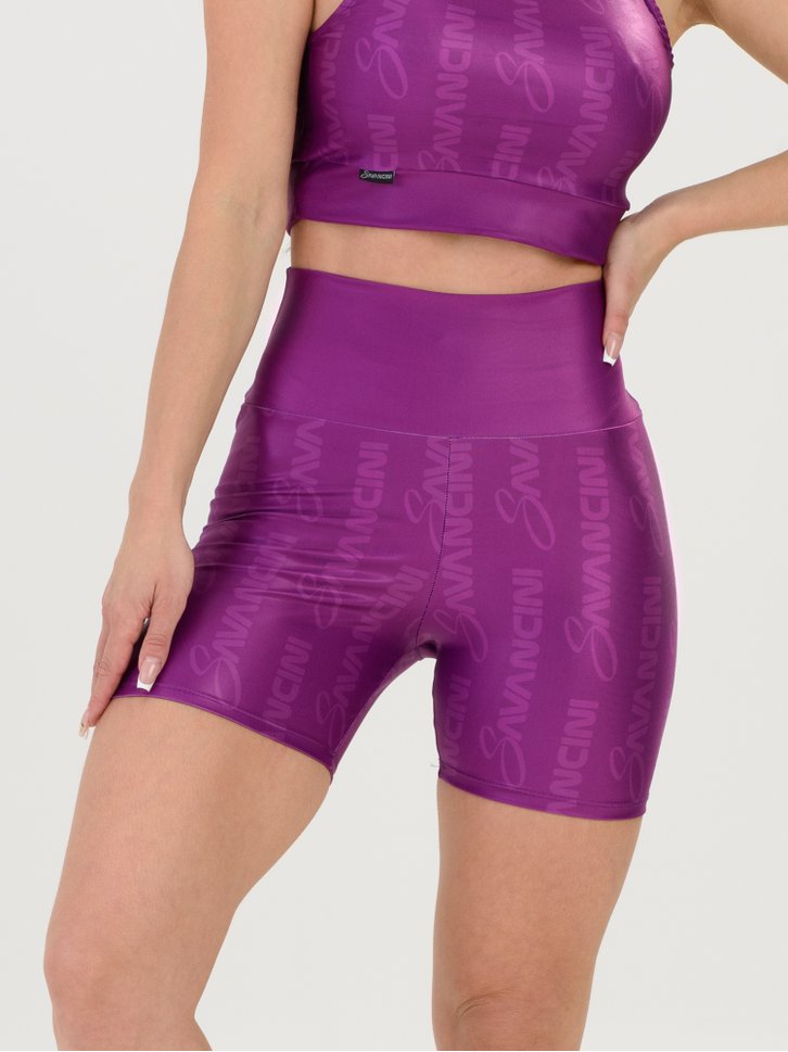 shorts feminino fitness savancini cosmica lilas s403ll