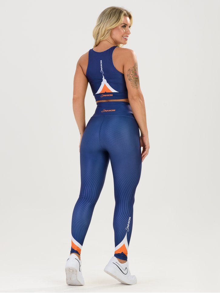 conjunto legging feminina fitness savancini glitter azul laranja s302202alr costas