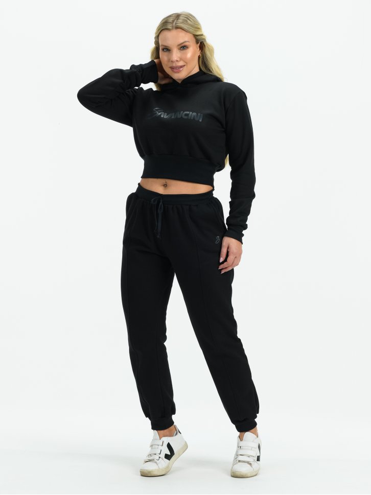 Calça Moletom Conjunto De Moletom Feminino Preto Conjunto Moletom