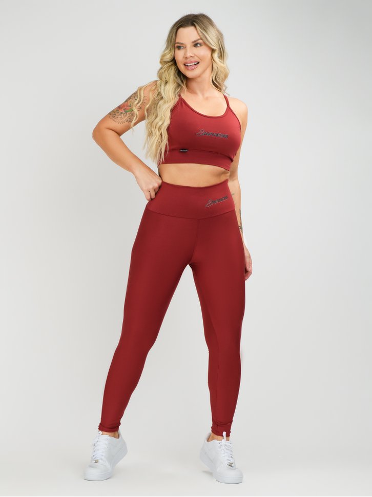 conjunto legging e top alcinha moving bordo savancini 73007800bd k 1