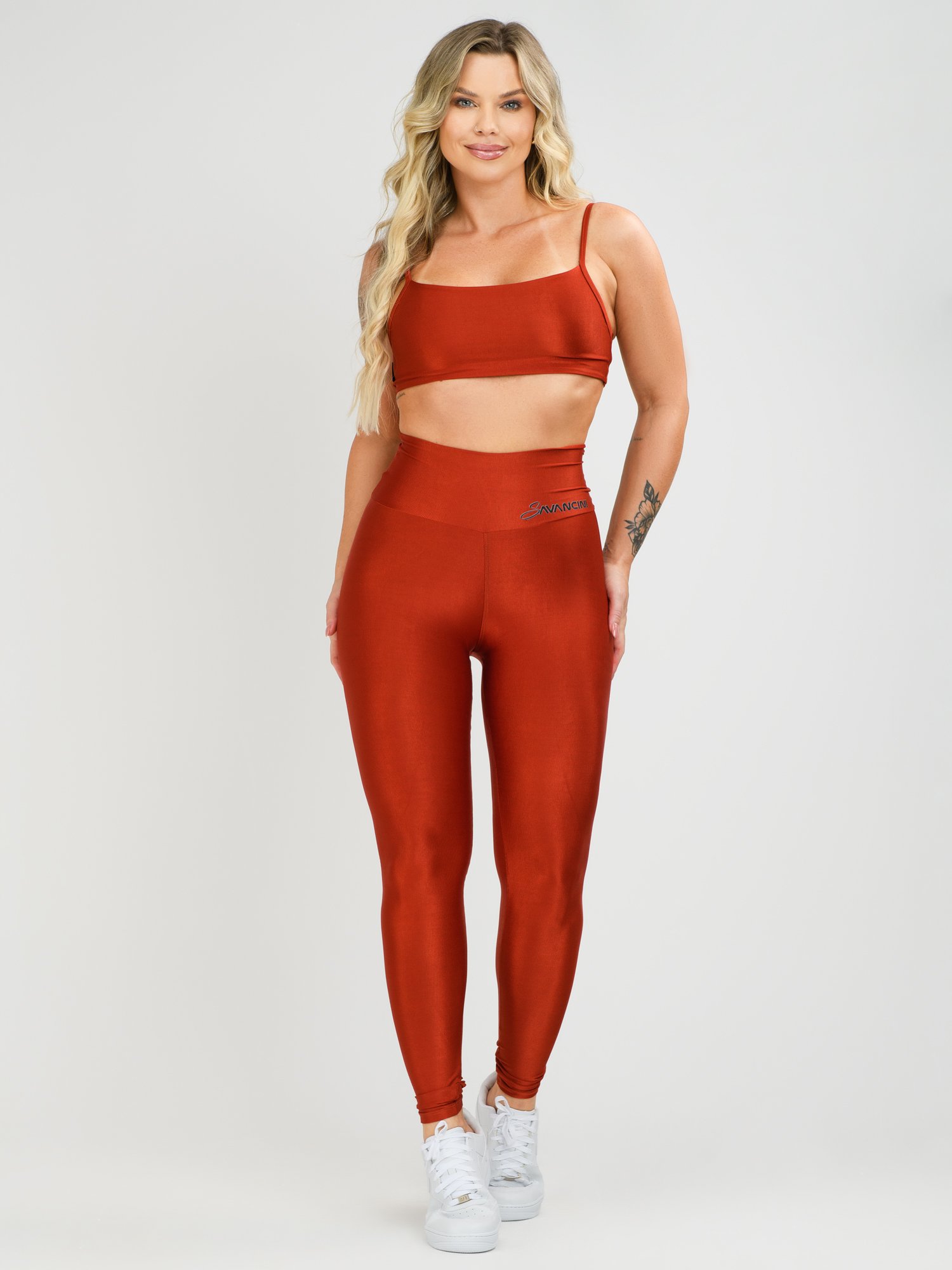 Conjunto Legging e Top Poliamida Star Vermelho Savancini
