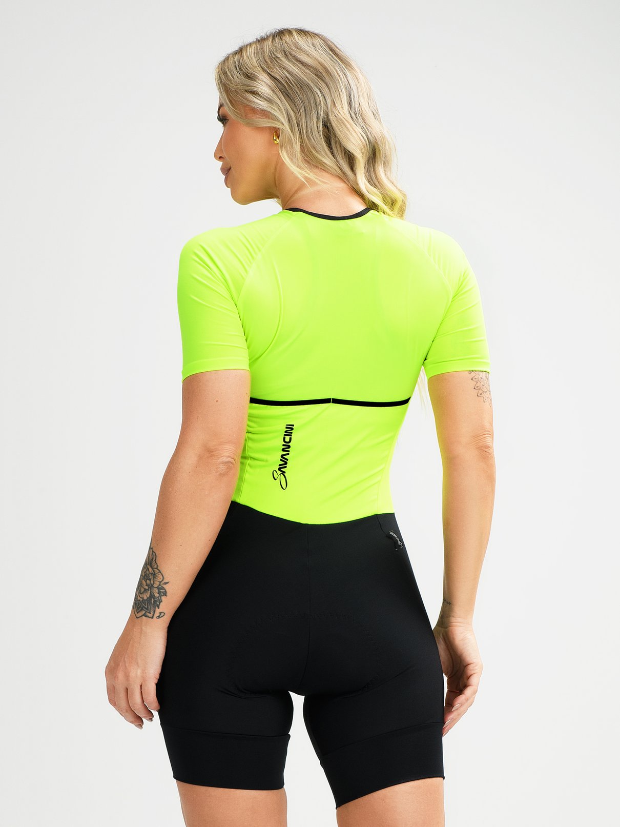 Macaquinho Ciclismo Feminino Amarelo Neon GO Savancini