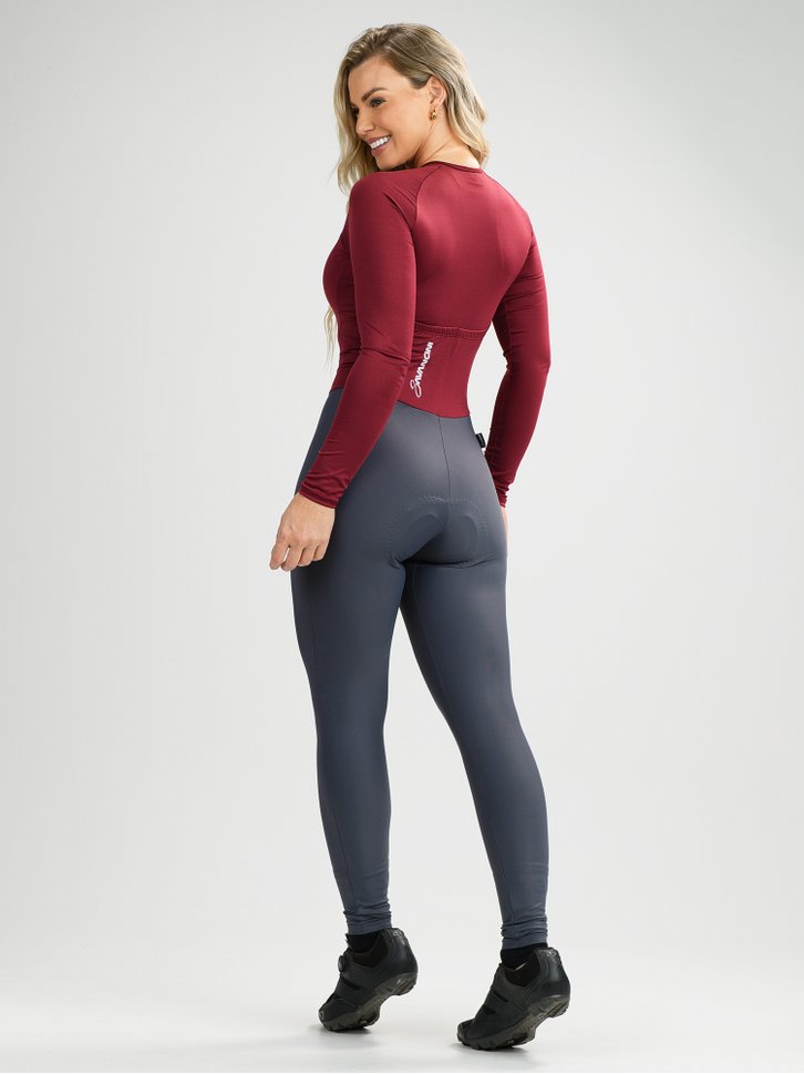 macacao ciclismo feminino forro em gel chumbo e bordo supreme savancini sp500 3
