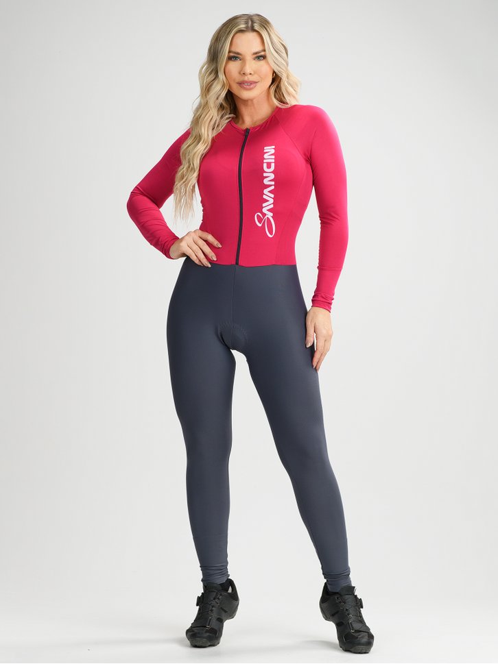 macacao ciclismo feminino forro em gel chumbo e racy savancini sp500 3