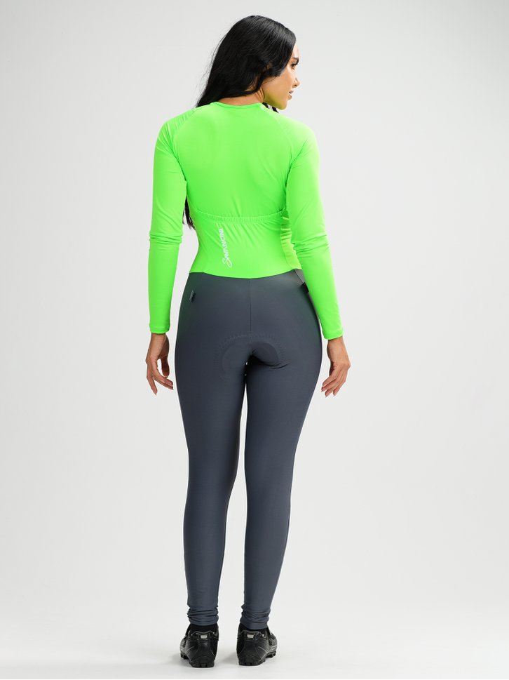 macacao ciclismo feminino forro em gel chumbo e verde supreme savancini sp500 3
