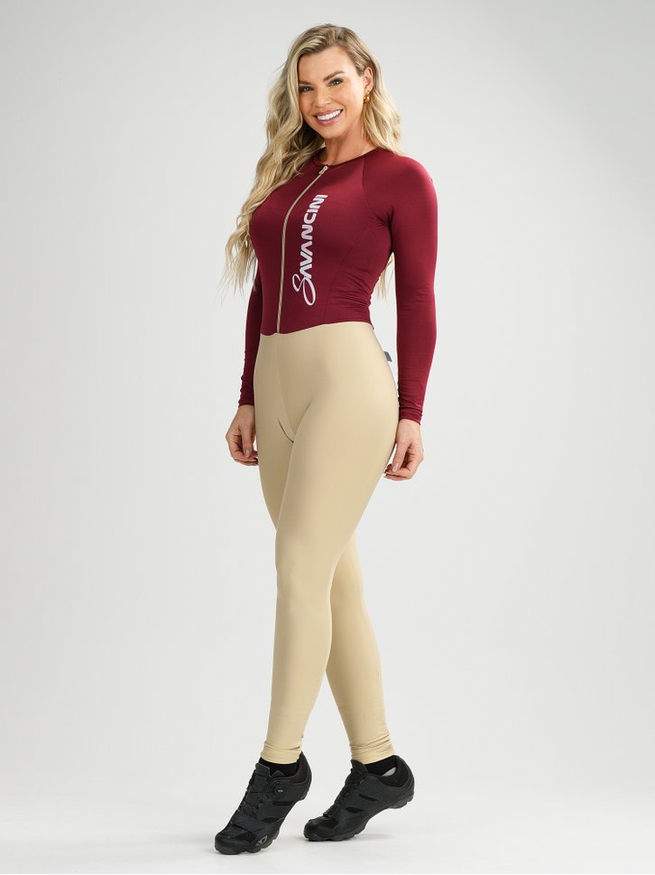 macacao ciclismo feminino forro em gel duna e bordo savancini sp500 2