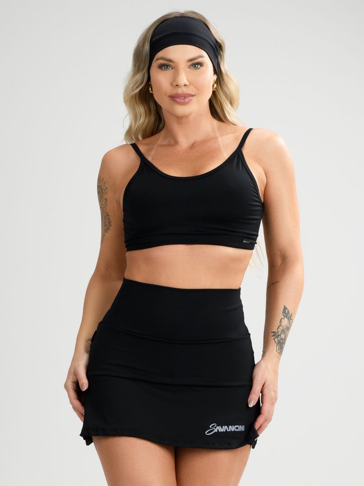 conjunto shorts saia e top frente unica moving preto savancini 3