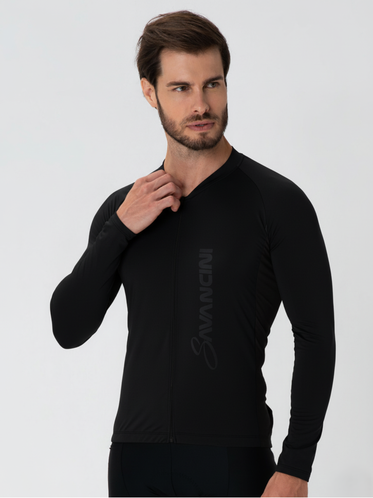 ウェア cycling long shirt Camisa Para Ciclismo Masculina Preta Manga Longa Savancini Fun