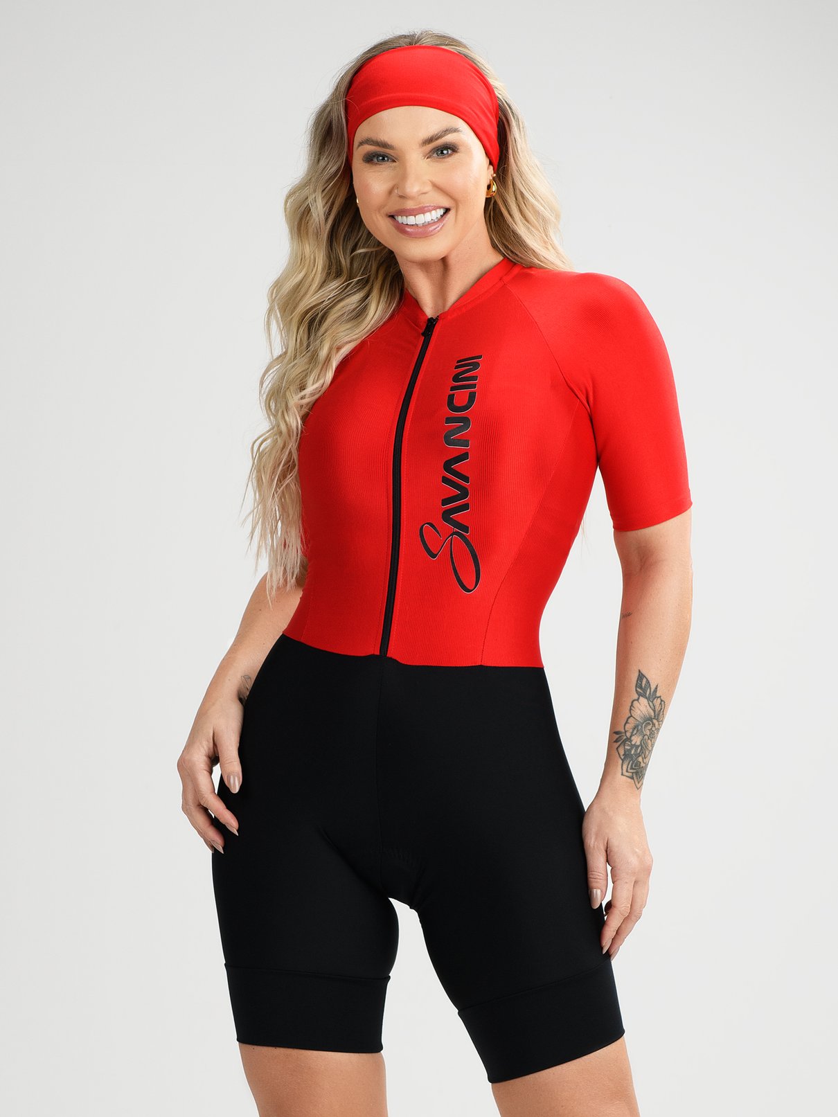 macaquinho ciclismo feminino black star vermelho savancini stb470 1