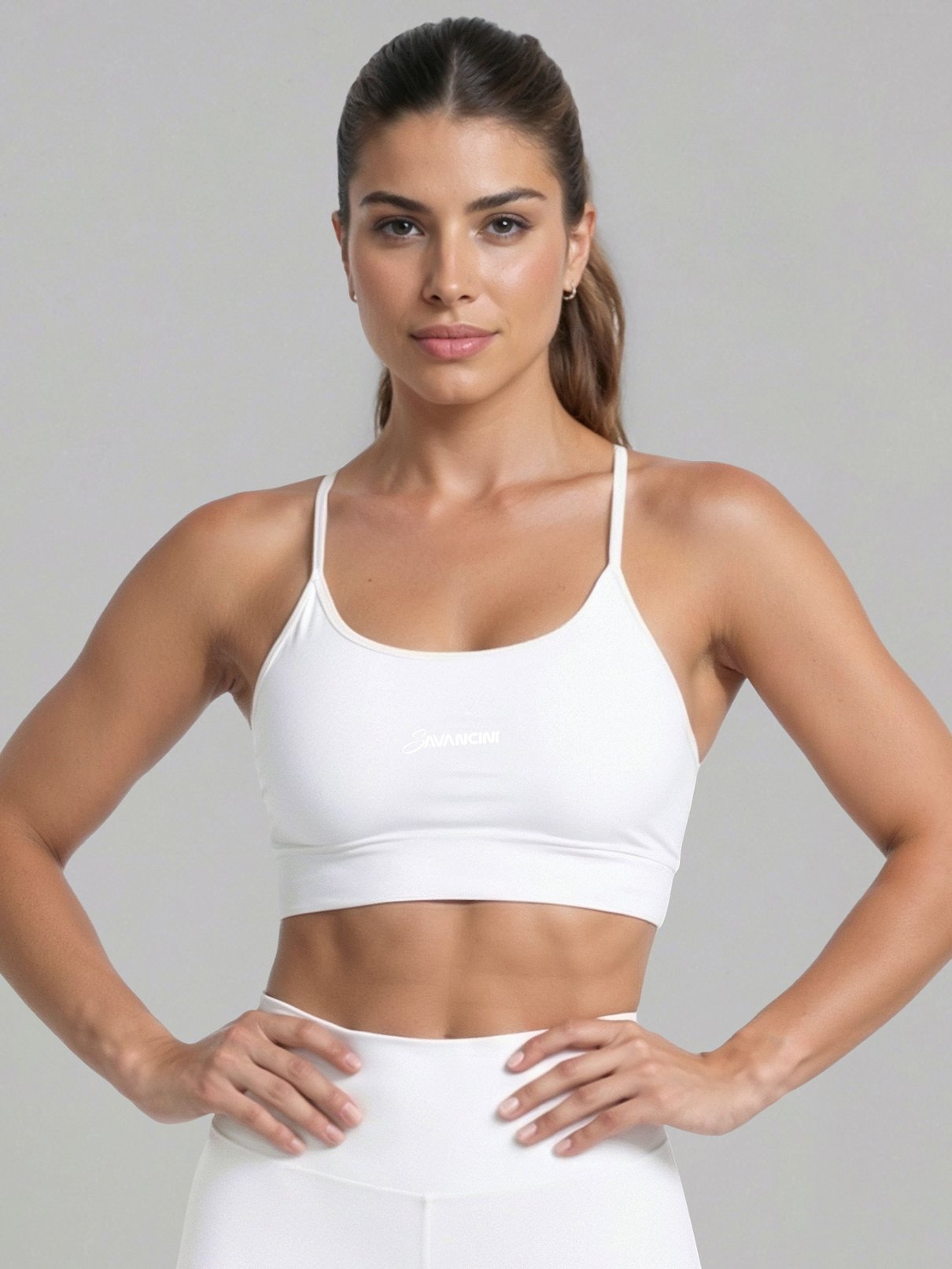 conjunto branco short top