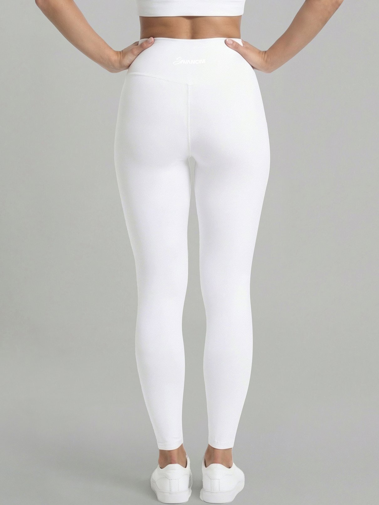 conjunto branco legging costas calca