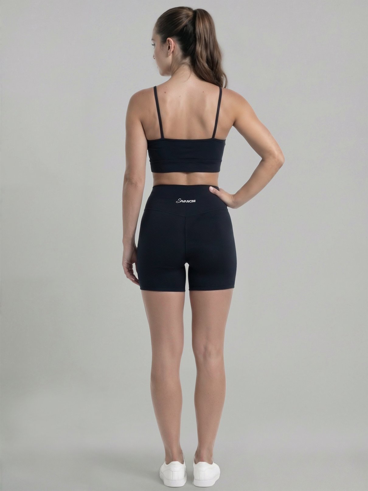 conjunto preto short costas