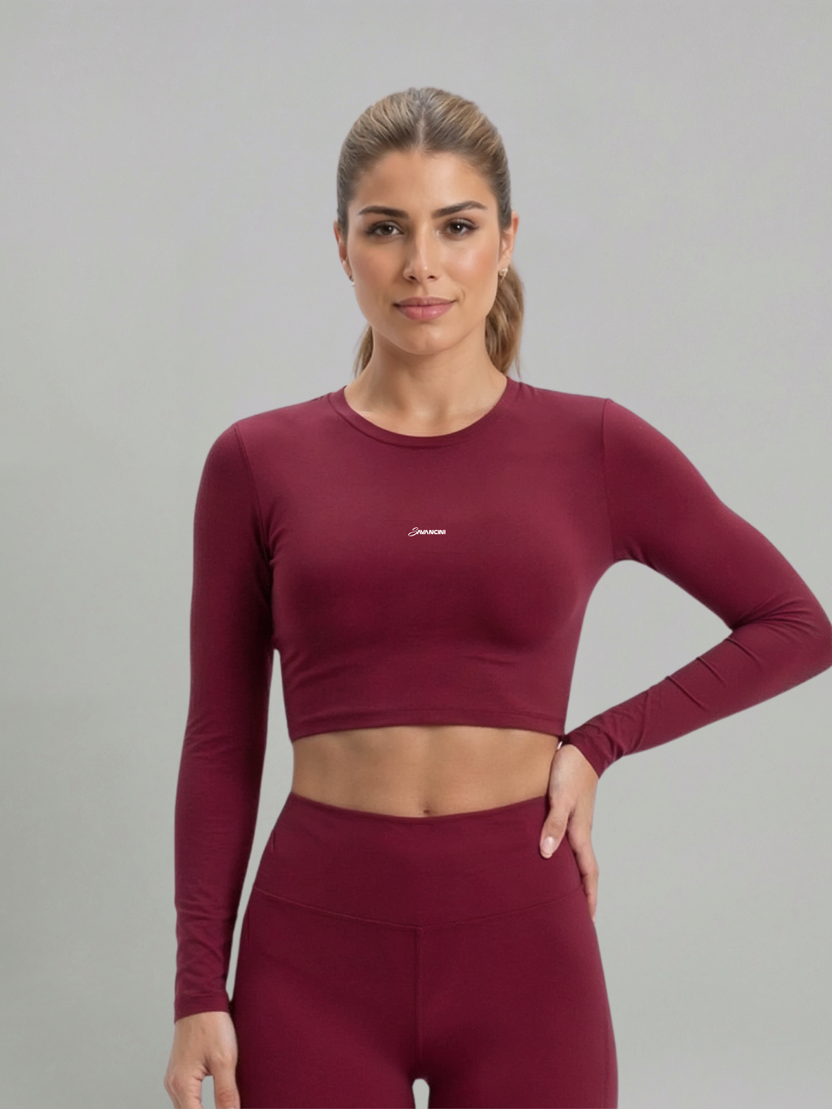 Cropped Manga Longa Savancini Flow Rouge