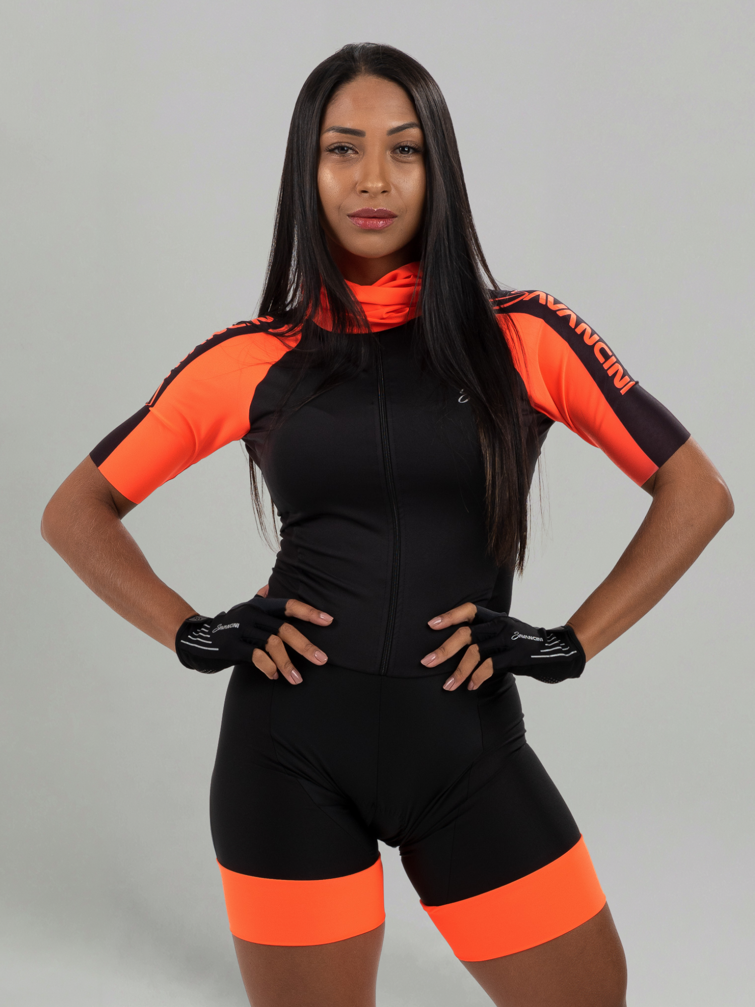 Macaquinho De Ciclismo Feminino - Forro GEL - Impulse Laranja